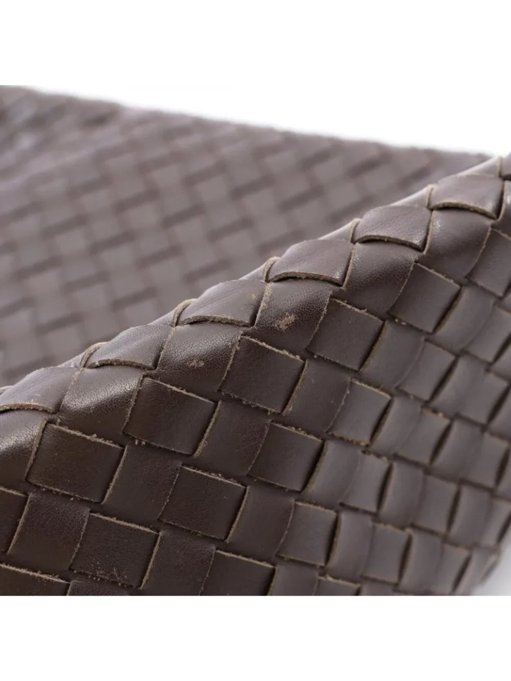 Bottega Veneta Shoulder Bag Intrecciato Dark Brown Black Leather